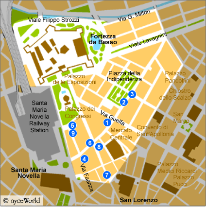 map of Florence hotels